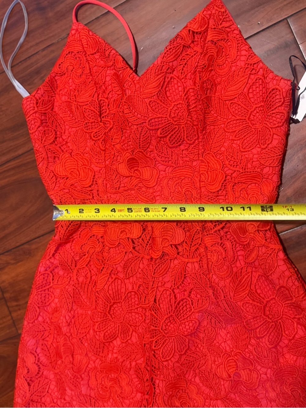 Lovers + Friends Red Lace Mini Romper with Back Tie - Picture 5 of 10